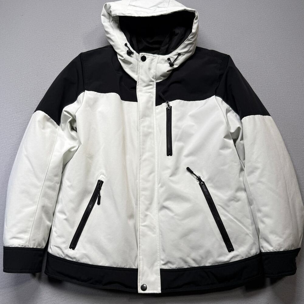 Club Room Men's 3-in-1 Hooded Jacket, white/black medium $250